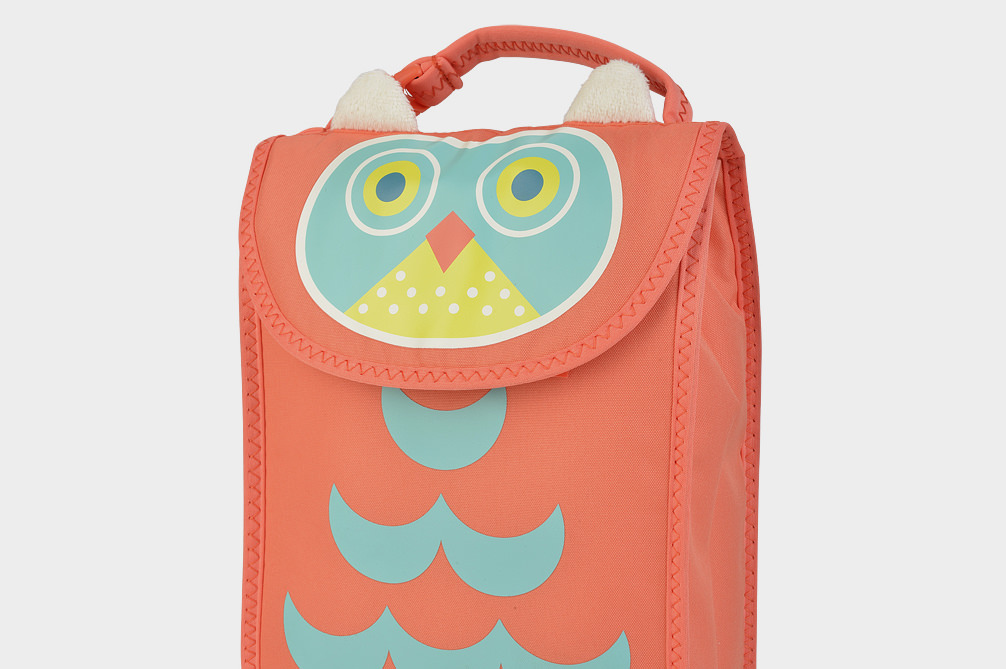 Kids Owl Character Backpack in orange